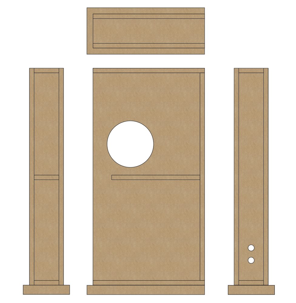 The 3-way speakers MDF core