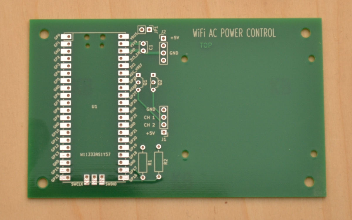 Telescope AC power control blank pc board