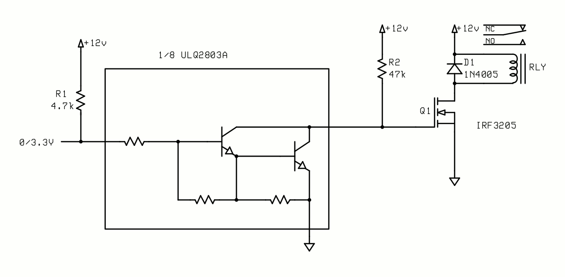 Arduino high power relay using a MOSFET driver