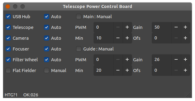 Telescope power box app on Ubuntu